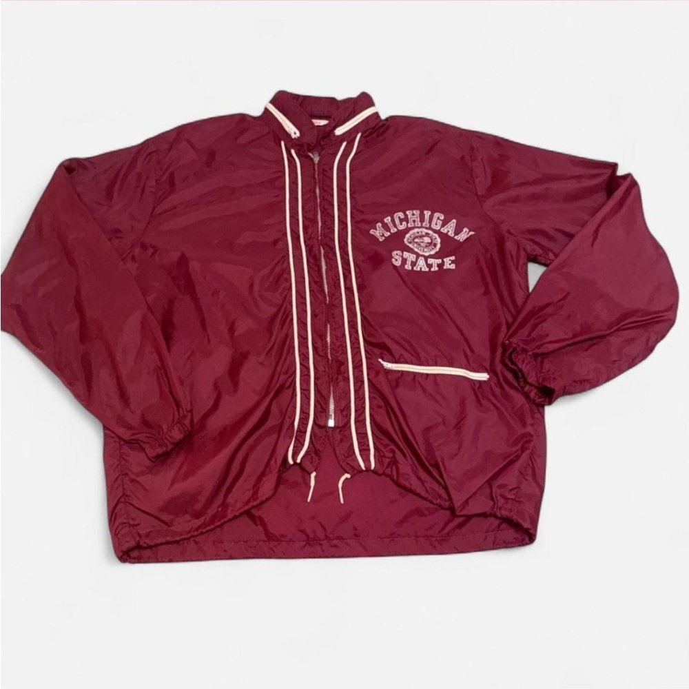Vintage Michigan State Maroon Windbreaker Jacket